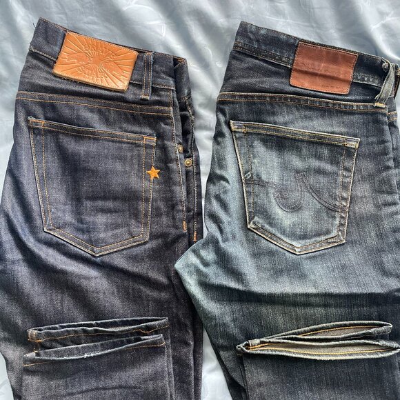 Pair of mens denim jeans 30 x 30, Brave Star, AG Adriano Goldschmied